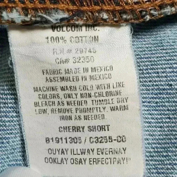 Volcom Brand Denim Jean Shorts Cherry Bomb - Picture 6 of 10